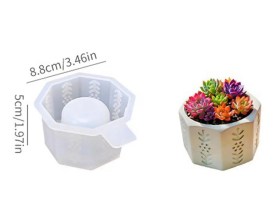 Molde silicona hexagonal con flores